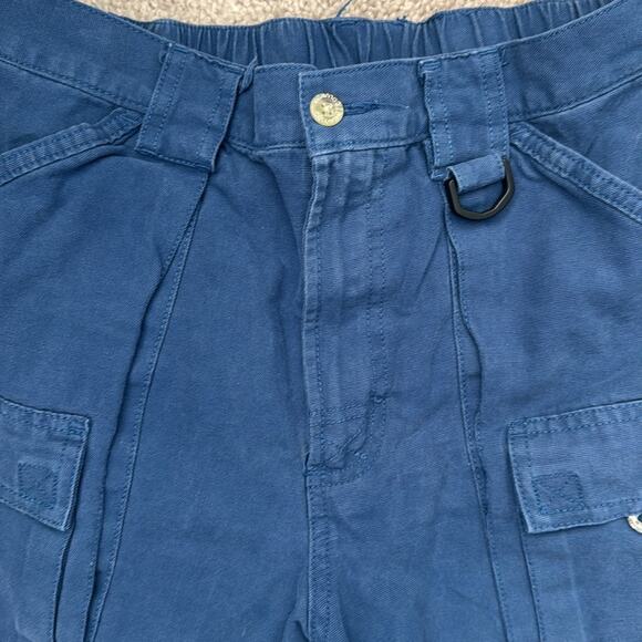 Columbia PFG Blue Flat Front Cotton Cargo Fishing Shorts Men's Medium - Picture 4 of 10